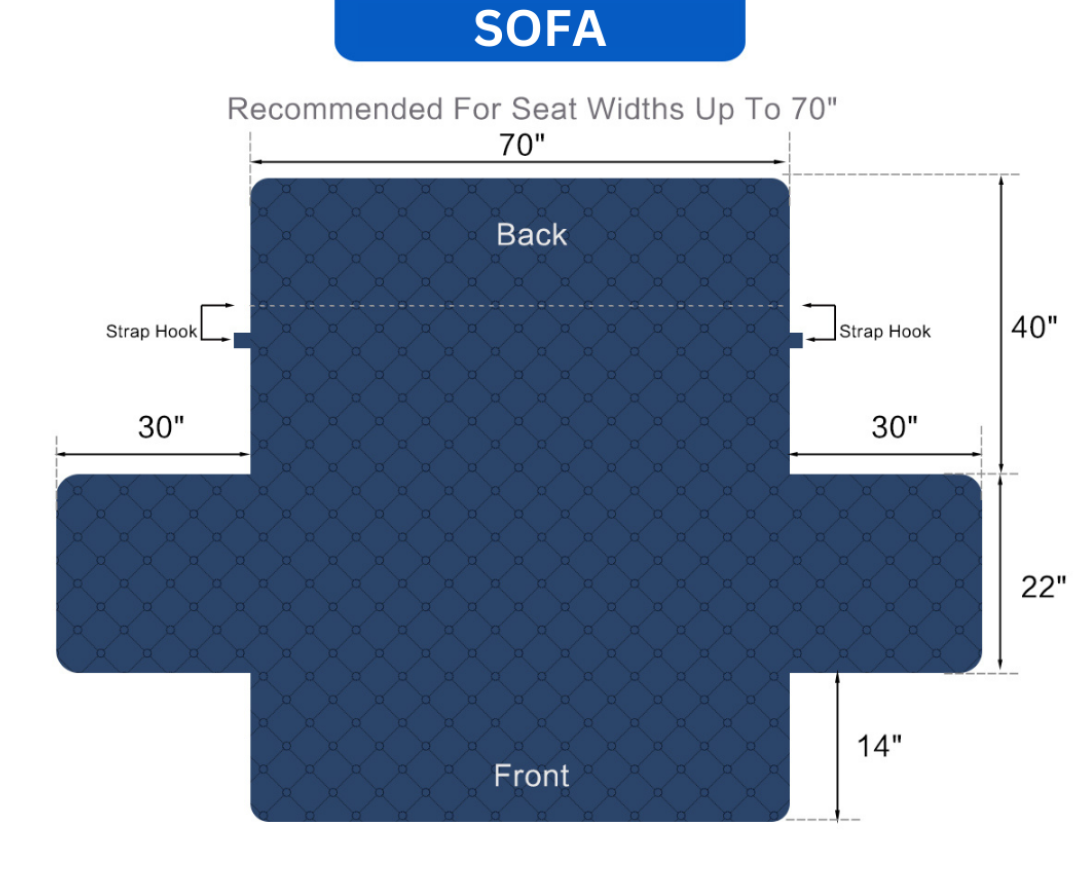 NEW Upgraded CouchTops™ Couch Cover with Side Pockets, Back Straps, Anti-Slip Fit, Reversible 2-in-1 Colors, Soft Padded Lining, Machine-Washable & Dryer-Safe Furniture Protector