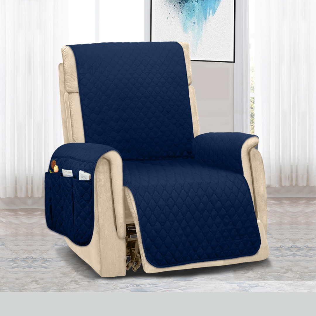 NEW Upgraded CouchTops™ Couch Cover with Side Pockets, Back Straps, Anti-Slip Fit, Reversible 2-in-1 Colors, Soft Padded Lining, Machine-Washable & Dryer-Safe Furniture Protector