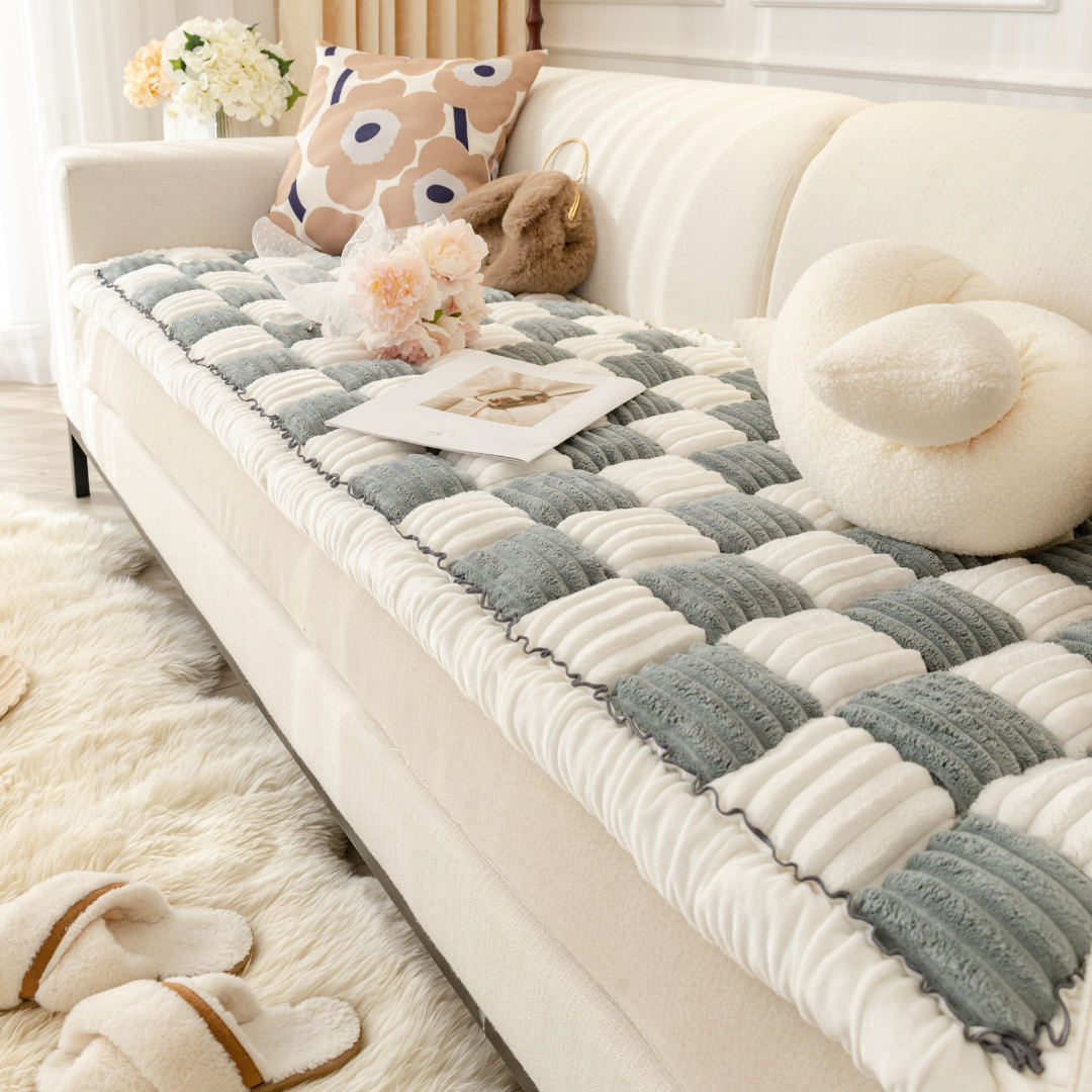 NEW 2-in-1 Furniture Protector & Bed Couch Cover with Thick Orthopedic Padding, Non-Slip Grip, Scratch-Resistant Surface & Machine-Washable Fabric
