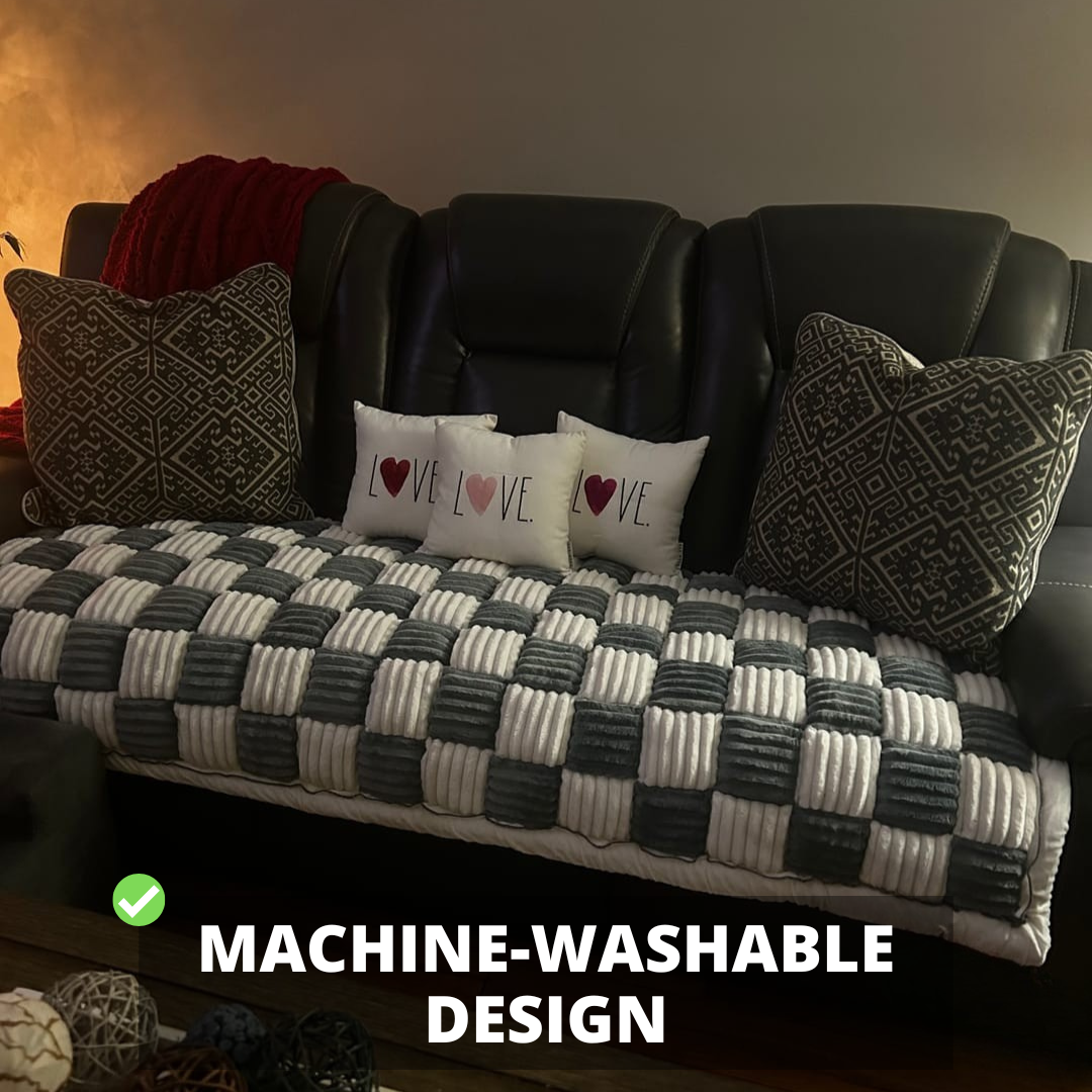 NEW 2-in-1 Furniture Protector & Bed Couch Cover with Thick Orthopedic Padding, Non-Slip Grip, Scratch-Resistant Surface & Machine-Washable Fabric