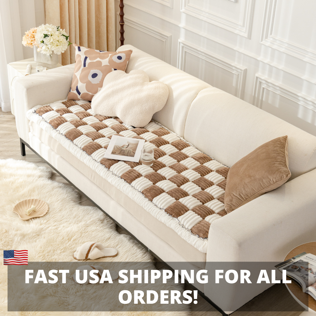 NEW 2-in-1 Furniture Protector & Bed Couch Cover with Thick Orthopedic Padding, Non-Slip Grip, Scratch-Resistant Surface & Machine-Washable Fabric