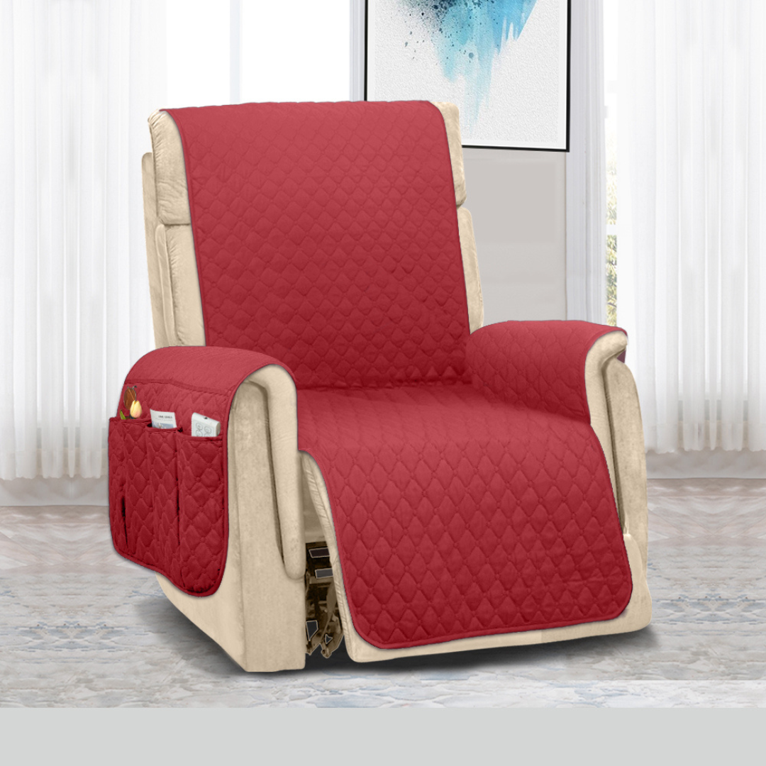 NEW Upgraded CouchTops™ Couch Cover with Side Pockets, Back Straps, Anti-Slip Fit, Reversible 2-in-1 Colors, Soft Padded Lining, Machine-Washable & Dryer-Safe Furniture Protector