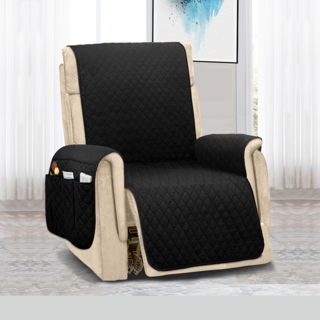 NEW Upgraded CouchTops™ Couch Cover with Side Pockets, Back Straps, Anti-Slip Fit, Reversible 2-in-1 Colors, Soft Padded Lining, Machine-Washable & Dryer-Safe Furniture Protector