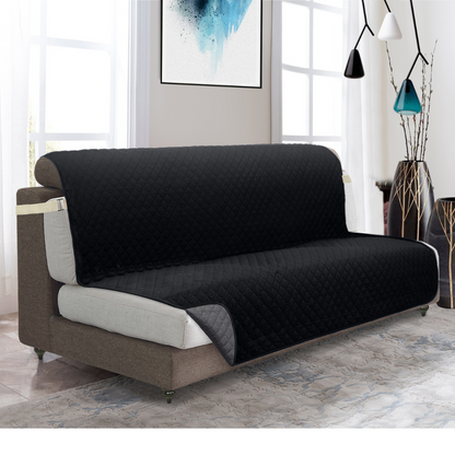 NEW Upgraded CouchTops™ Couch Cover with Side Pockets, Back Straps, Anti-Slip Fit, Reversible 2-in-1 Colors, Soft Padded Lining, Machine-Washable & Dryer-Safe Furniture Protector