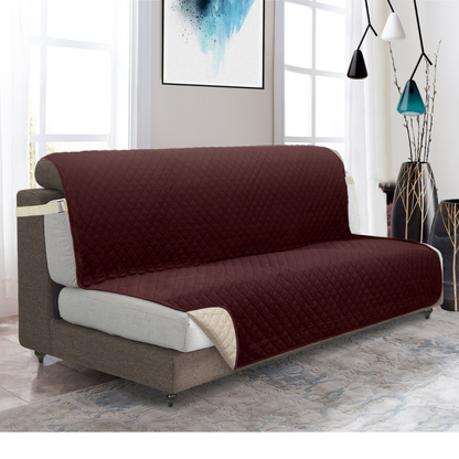 NEW Upgraded CouchTops™ Couch Cover with Side Pockets, Back Straps, Anti-Slip Fit, Reversible 2-in-1 Colors, Soft Padded Lining, Machine-Washable & Dryer-Safe Furniture Protector