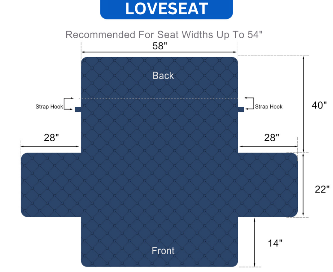 NEW Upgraded CouchTops™ Couch Cover with Side Pockets, Back Straps, Anti-Slip Fit, Reversible 2-in-1 Colors, Soft Padded Lining, Machine-Washable & Dryer-Safe Furniture Protector