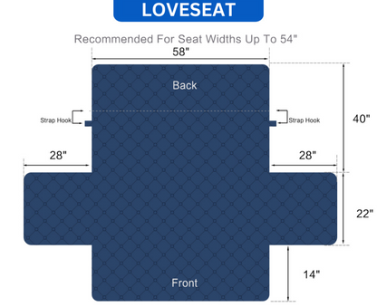 NEW Upgraded CouchTops™ Couch Cover with Side Pockets, Back Straps, Anti-Slip Fit, Reversible 2-in-1 Colors, Soft Padded Lining, Machine-Washable & Dryer-Safe Furniture Protector