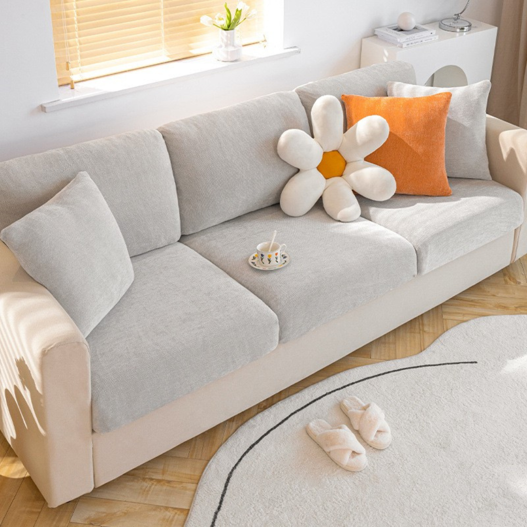 Gray Plush Covers | Couch Tops