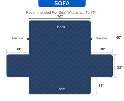 NEW Upgraded CouchTops™ Couch Cover with Side Pockets, Back Straps, Anti-Slip Fit, Reversible 2-in-1 Colors, Soft Padded Lining, Machine-Washable & Dryer-Safe Furniture Protector