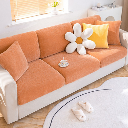 Orange Plush Covers | Couch Tops