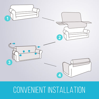 NEW Upgraded CouchTops™ Couch Cover with Side Pockets, Back Straps, Anti-Slip Fit, Reversible 2-in-1 Colors, Soft Padded Lining, Machine-Washable & Dryer-Safe Furniture Protector