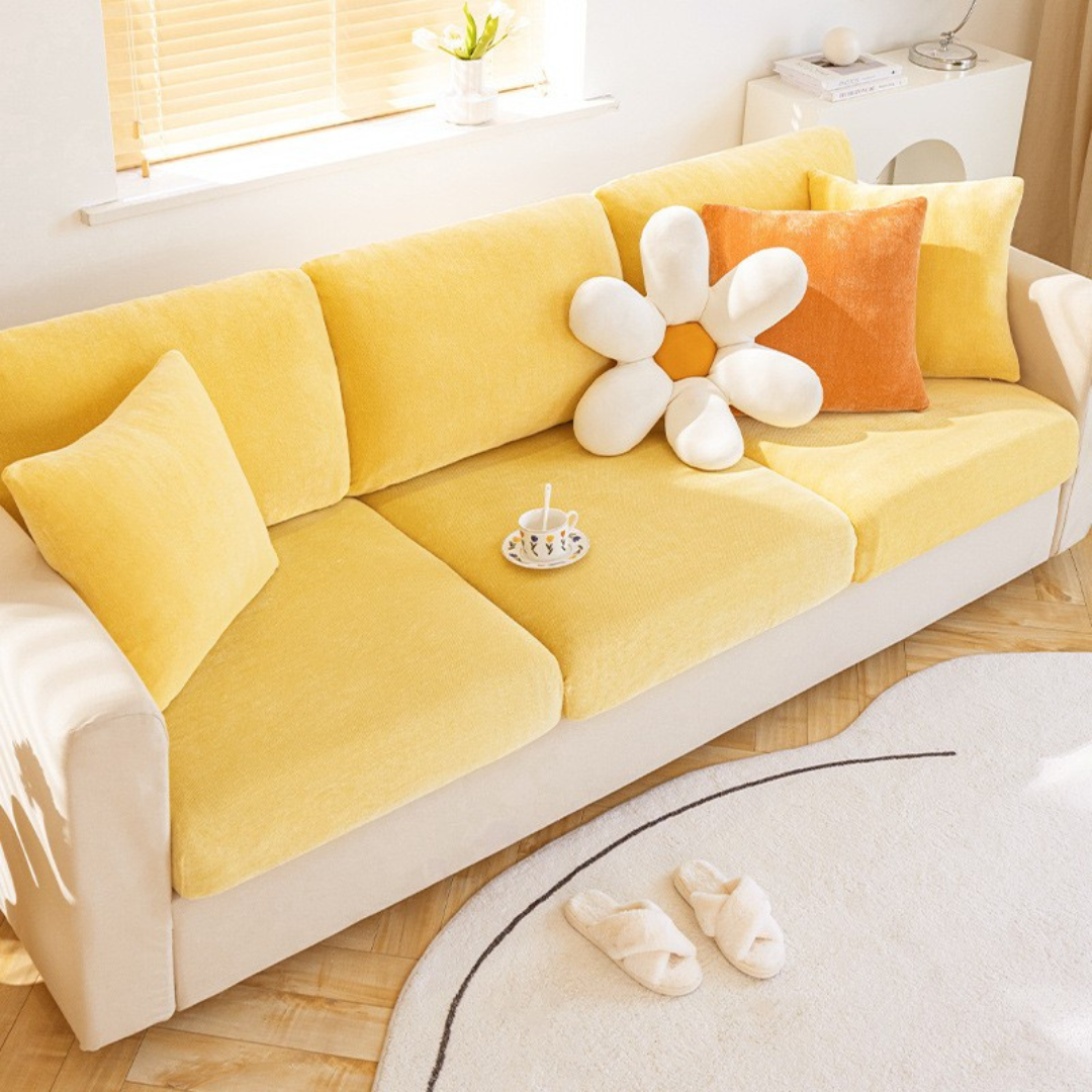 Yellow Plush Covers | Couch Tops