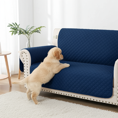 NEW Upgraded CouchTops™ Couch Cover with Side Pockets, Back Straps, Anti-Slip Fit, Reversible 2-in-1 Colors, Soft Padded Lining, Machine-Washable & Dryer-Safe Furniture Protector