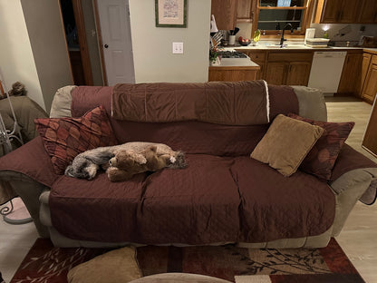 NEW Upgraded CouchTops™ Couch Cover with Side Pockets, Back Straps, Anti-Slip Fit, Reversible 2-in-1 Colors, Soft Padded Lining, Machine-Washable & Dryer-Safe Furniture Protector