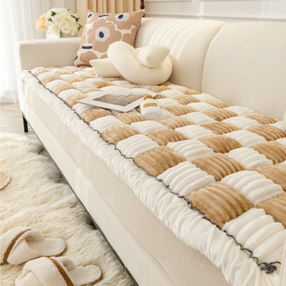 NEW 2-in-1 Furniture Protector & Bed Couch Cover with Thick Orthopedic Padding, Non-Slip Grip, Scratch-Resistant Surface & Machine-Washable Fabric