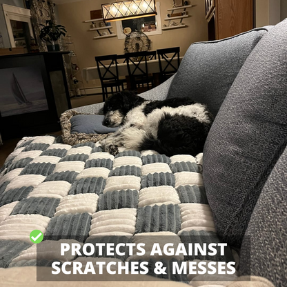 NEW 2-in-1 Furniture Protector & Bed Couch Cover with Thick Orthopedic Padding, Non-Slip Grip, Scratch-Resistant Surface & Machine-Washable Fabric