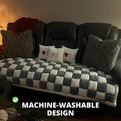 NEW 2-in-1 Furniture Protector & Bed Couch Cover with Thick Orthopedic Padding, Non-Slip Grip, Scratch-Resistant Surface & Machine-Washable Fabric